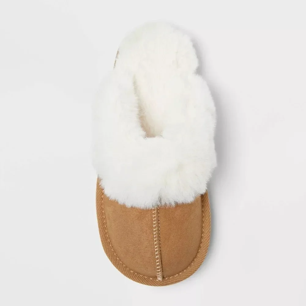 Big Kids Slippers by Cat & Jack Inez Scuff Brown Size 5 New With Tags